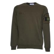 Stone Island Avslappnad bomullsfleece sweatshirt Brown, Herr