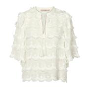 RUE de Femme Fiorella Blus med bohemisk touch White, Dam