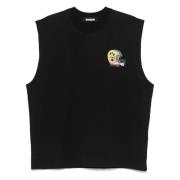 Barrow Svart Crew Neck Ärmlös Bomull T-shirt Black, Herr