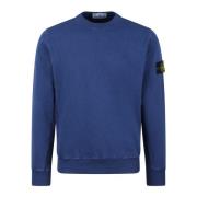 Stone Island Bomull Crewneck Sweatshirt med upphöjd sömnad Blue, Herr