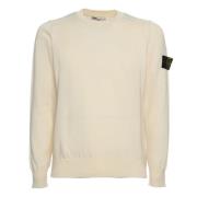 Stone Island Klassisk Crew Neck Sweater i kräm Beige, Herr