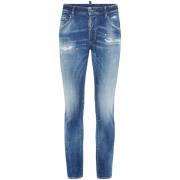 Dsquared2 Blå Distressed Denim Jeans Blue, Herr