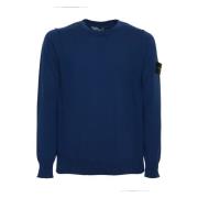 Stone Island Blå Crew Neck Tröja Blue, Herr