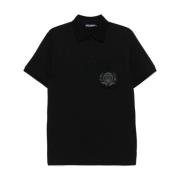 Dolce & Gabbana Svarta Button-Front T-shirts och Polos Black, Herr