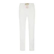 Kiton Handgjorda Linne Pull-On Byxor White, Herr