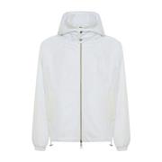 Kiton Sportig Hooded Windbreaker Jacka White, Herr