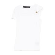 Federica Tosi Vit Asymmetrisk Hals T-shirt White, Dam