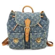 Louis Vuitton Vintage Pre-owned Denim ryggsckar Blue, Dam