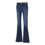 Liu Jo Beat Mörkblå Denim Flare Jeans Blue, Dam