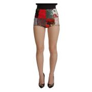 Dolce & Gabbana Patchwork High-Waisted Hot Pants Multicolor, Dam