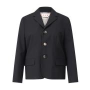 Marni Ullblazer med klassisk revers Black, Dam