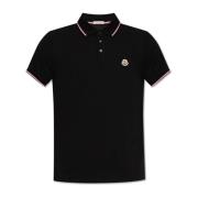 Moncler Polo med logotyp Black, Herr