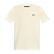 Emporio Armani EA7 T-shirt med logotyp Beige, Herr