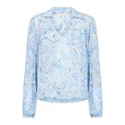 Part Two Blus med Paisley Print och V-ringning Multicolor, Dam