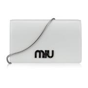 Miu Miu Kvinnors Crossbody Väska Girello Stil White, Dam