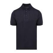 Giorgio Armani Blå Polo Tröja för Män Blue, Herr