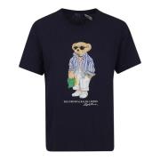 Polo Ralph Lauren Blå Crew Neck Bomull T-shirt Blue, Dam