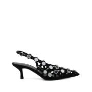 The Attico Svarta Grid Pumps Eleganta Skor Black, Dam