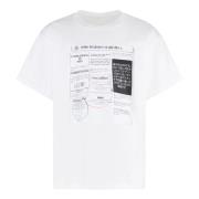 MM6 Maison Margiela Bomull T-shirt med Ribbad Halsringning White, Herr