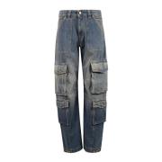 Golden Goose Cargo Pocket Distressed Wash Byxor Blue, Dam