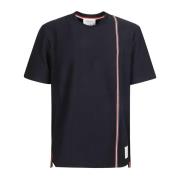 Thom Browne Avslappnad bomullst-shirt Black, Herr