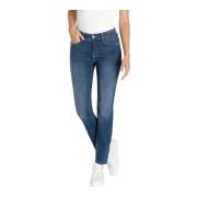 MAC Straight-leg jeans med mid/high-rise midja Blue, Dam