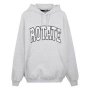 Rotate Birger Christensen Oversized Hoodie i grått med broderad logoty...