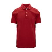 Fay Herr Button Polo Skjorta Red, Herr