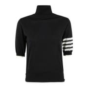 Thom Browne Merinoull Turtleneck med Ränder Black, Dam