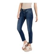 MAC Slim Chic Jeans Mörkblå Cropped Blue, Dam