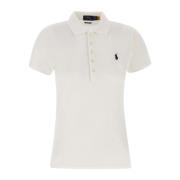 Polo Ralph Lauren Vit Bomullspolo med Logotyp White, Dam