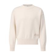 Ami Paris Stickad Oversized Pullover Beige, Herr