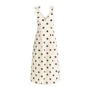 Zimmermann Polka Dot Midi Klänning med Båge White, Dam