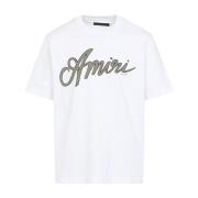 Amiri Script Tee White, Herr