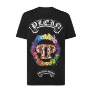 Philipp Plein Avslappnad Bomull T-shirt i Svart Black, Herr