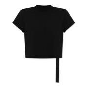 Rick Owens T-shirt Cropped Small Level T Black, Dam