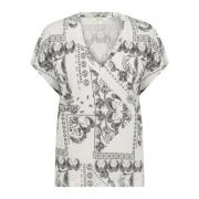 Part Two Grafisk Paisley T-shirt Loose Fit Black, Dam