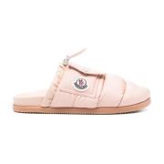 Moncler Rosa Sandaler med Logo Patch Pink, Dam