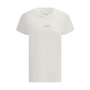 Maison Margiela Faded Logo Bomull T-shirt Kvinnor White, Dam