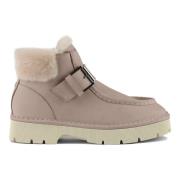 Panchic Shearling Ankelrem Boot Elfenben Beige, Dam