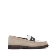 Brunello Cucinelli Grå Slip-On Penny Slot Platta Skor Gray, Dam