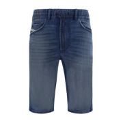 Diesel Shorts med broderad logga och fem fickor Blue, Herr