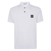 Stone Island Slim Fit Polo Med Korta ärmar White, Herr