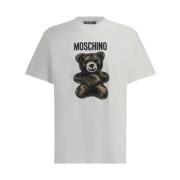 Moschino Maxi Bear Print Bomull T-shirt White, Herr