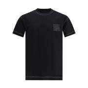 Givenchy Räfflad Crew Neck Logo Patch T-shirt Black, Herr