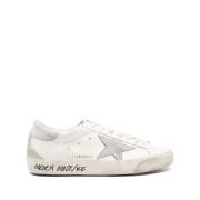 Golden Goose Nappa Star Suede Heel Shoes White, Herr