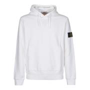 Stone Island Vit Ekologisk Bomullsfleece Tröja White, Herr