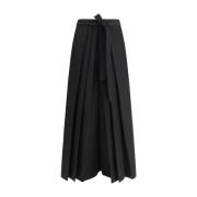 Fabiana Filippi Flowing Wide Leg Pants med Knotted Sash Black, Dam