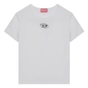 Diesel Långärmad rund hals T-shirt White, Dam