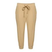 Kaffe Cropped Trousers Beige, Dam